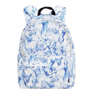 Molo Backpack Mio Bags Blue Horses | ZA0000904