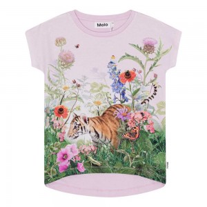 Molo Ragnhilde Girls' T Shirts Tops Garden Explore | ZA0000537