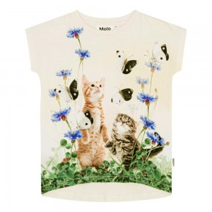 Molo Ragnhilde Girls' T Shirts Tops Yin Yang Kitten | ZA0000569