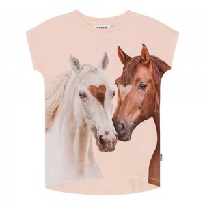 Molo Ragnhilde Girls' T Shirts Tops Yin Yang Horses | ZA0000574