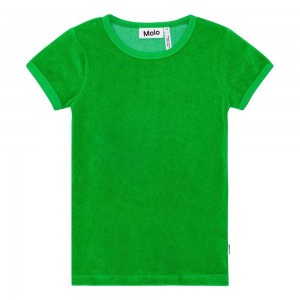 Molo Raquel Girls' T Shirts Tops Classic Green | ZA0000504