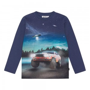 Molo Reif Boys' T Shirts Tops Car And UFO | ZA0000847