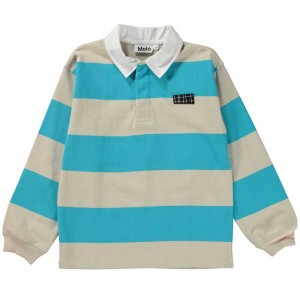 Molo Relz Boys' T Shirts Tops Turquoise Sand | ZA0000859