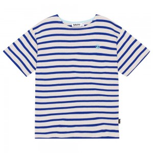 Molo Rilee Girls' T Shirts Tops Reef Stripe | ZA0000491