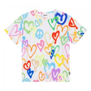 Molo Riley Girls' T Shirts Tops Variety Hearts | ZA0000511