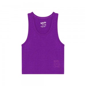 Molo Rippi Girls' T Shirts Tops Purple Dusk | ZA0000520