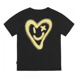 Molo Rodney Boys' T Shirts Tops Black | ZA0000803