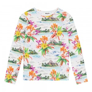 Molo Rose Girls' T Shirts Tops Tropical Islands | ZA0000517