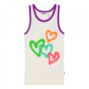 Molo Rosie Girls' T Shirts Tops Four Hearts | ZA0000513