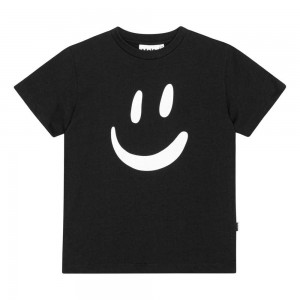 Molo Roxo Boys' T Shirts Tops Black | ZA0000858