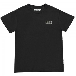 Molo Roxo Boys' T Shirts Tops Black | ZA0000861