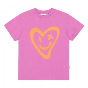 Molo Roxo Girls' T Shirts Tops Purple Pink | ZA0000508