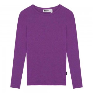 Molo Ruana Girls' T Shirts Tops Purple Dusk | ZA0000589