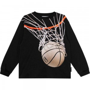 Molo Rube Boys' T Shirts Tops Basket Net Dark | ZA0000800