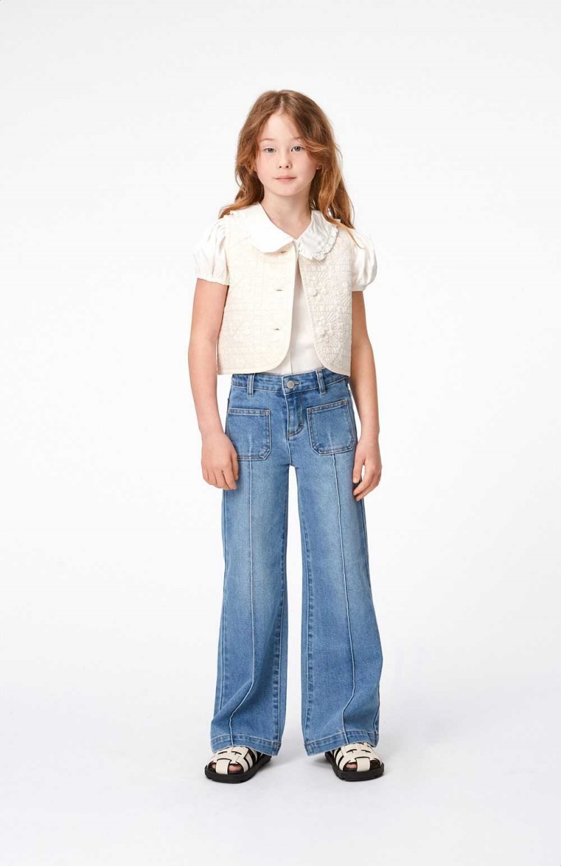 Molo Adina Girls' Pants & Jeans Light Blue Denim | ZA0000346