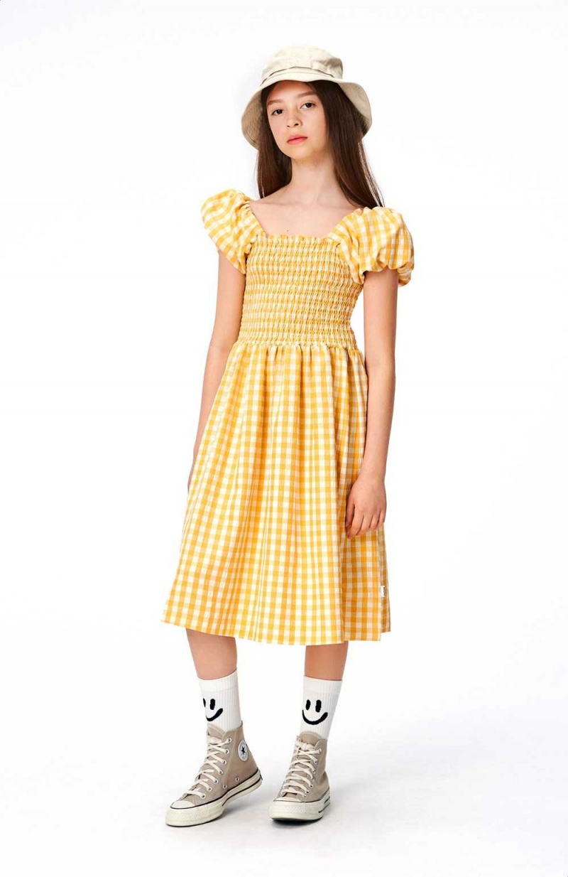 Molo Cherisla Girls' Dresses Honey Check | ZA0000248