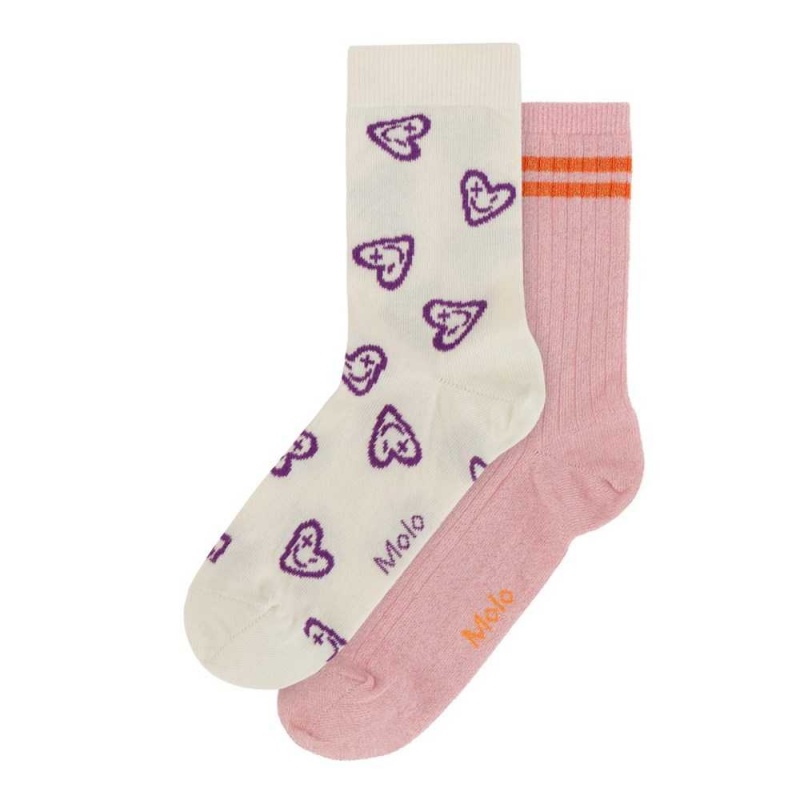 Molo Nomi Tights Socks Purple Hearts | ZA0000981