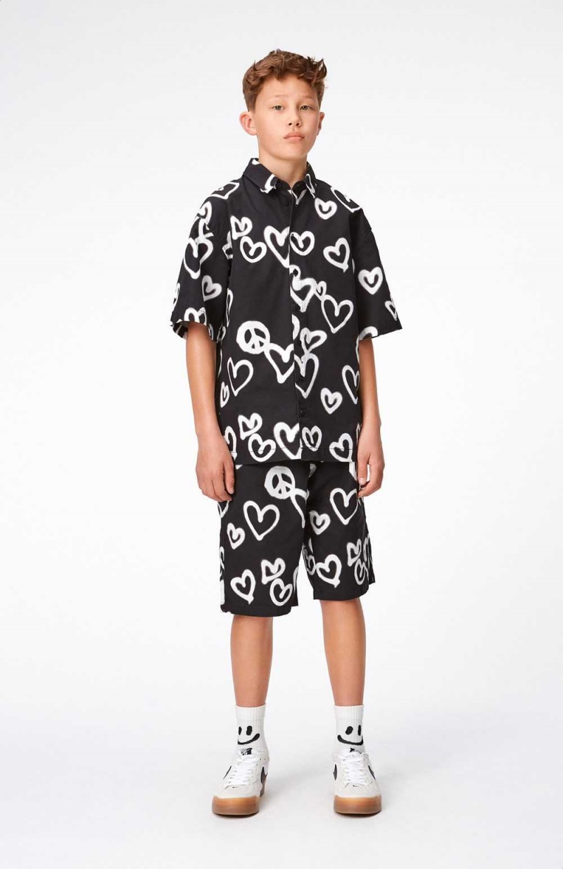 Molo Richie Boys' Shirts Sprayed Hearts | ZA0000682