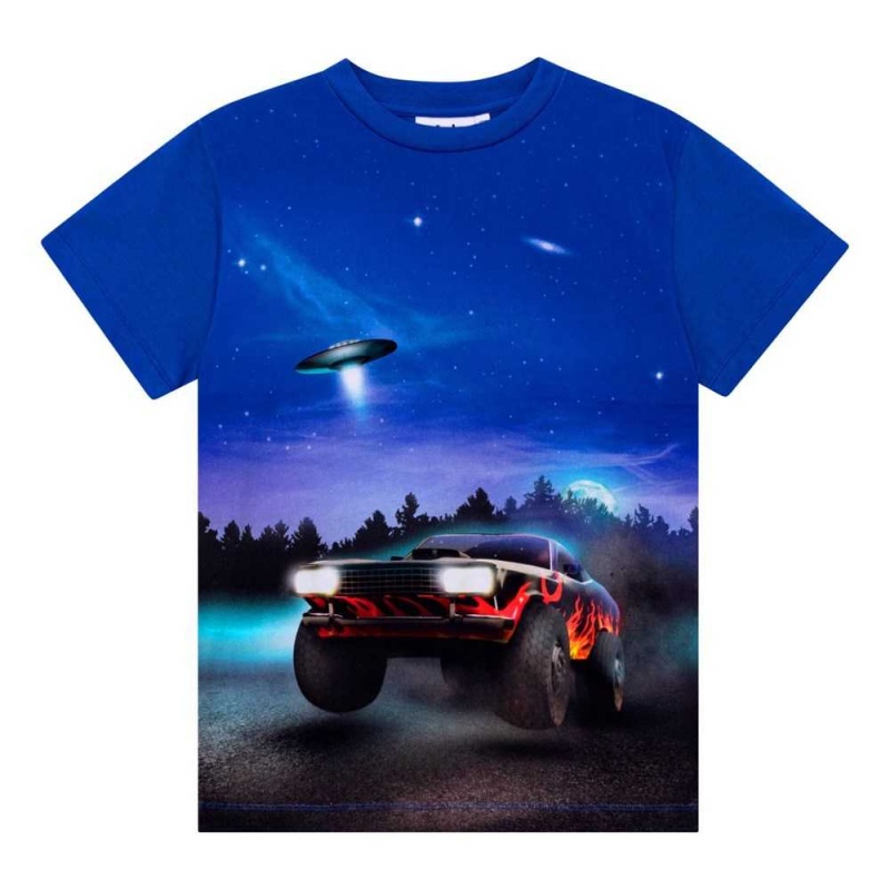 Molo Roxo Boys\' T Shirts Tops UFO And Car | ZA0000844